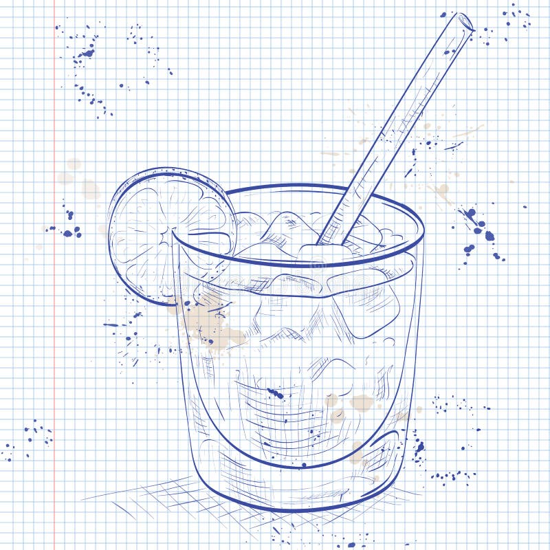 Koktajl Spritz na notatnik stronie royalty ilustracja Koktajl Spritz na notatnik stronie royalty ilustracja