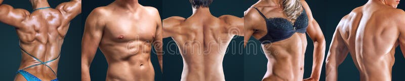 Kolaż atlety półpostaci zakończenia ludzie fotografia stock Kolaż atlety półpostaci zakończenia ludzie fotografia stock