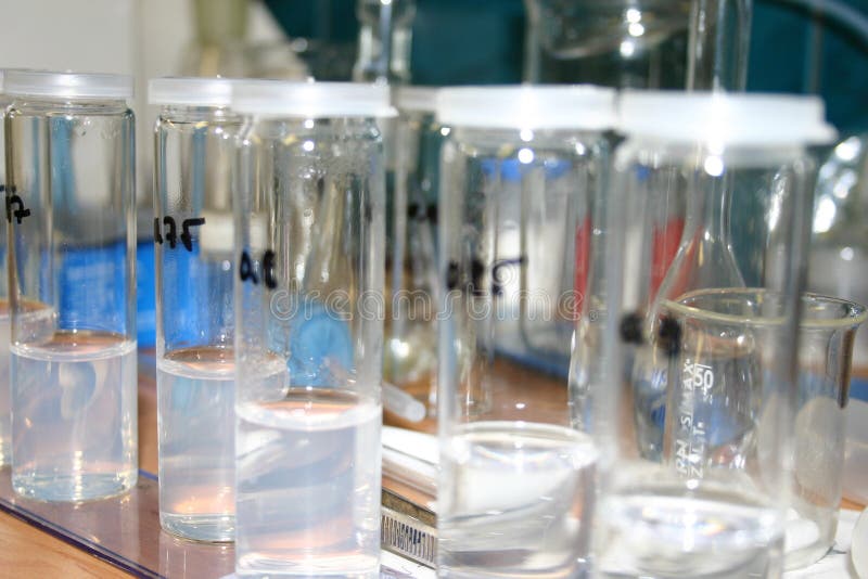 Chemical Flasks in a laboratory. Chemical Flasks in a laboratory