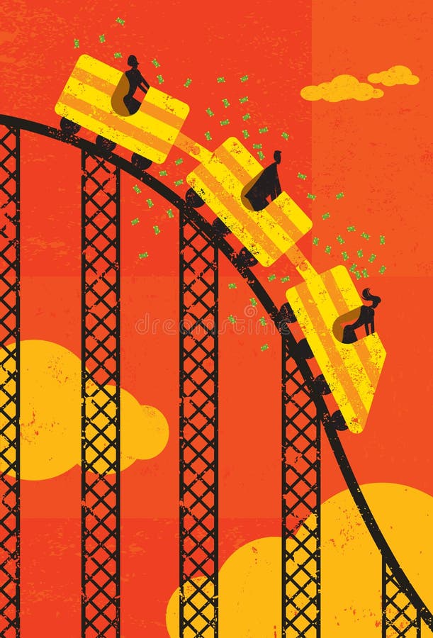Kolejki górskiej gospodarka ilustracji Kolejki górskiej gospodarka ilustracji