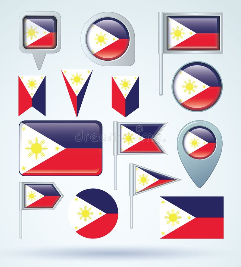Kolekci flaga Philippines, wektorowa ilustracja royalty ilustracja Kolekci flaga Philippines, wektorowa ilustracja royalty ilustracja
