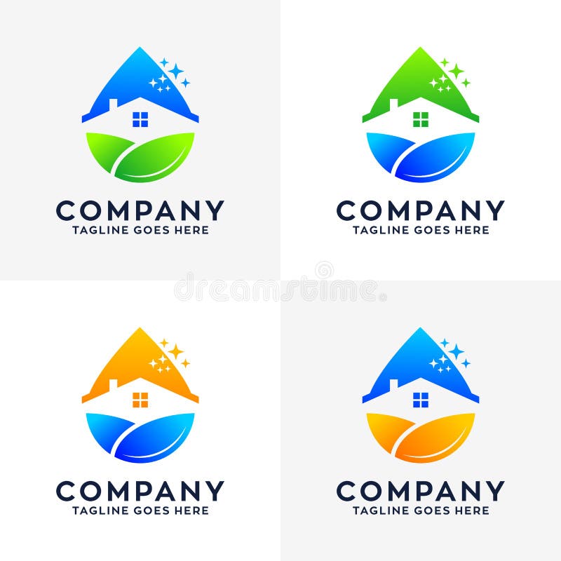 Kolekcja Domowy Czyści logo projekt ilustracja wektor Kolekcja Domowy Czyści logo projekt ilustracja wektor