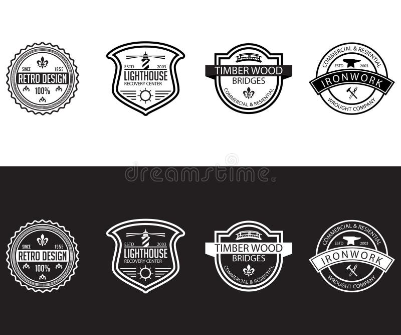 Kolekcja etykiet i logo umieszczanych na etykietach ilustracja wektor