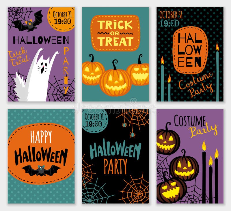 Kolekcja Halloween sztandaru szablony ilustracji Kolekcja Halloween sztandaru szablony ilustracji