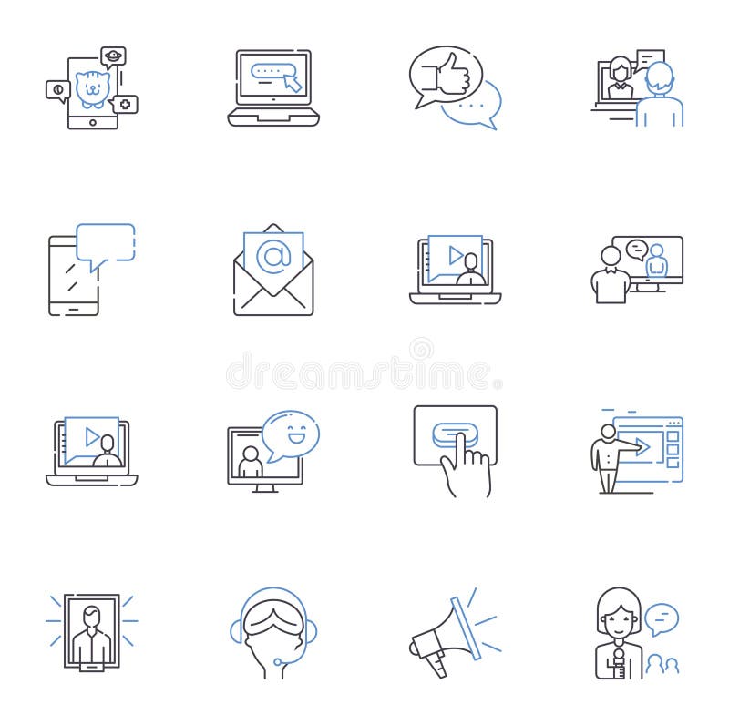 Alternative media outline icons collection. Independent, Unconventional, Underground, Dissident, Counter-culture. Alternative media outline icons collection. Independent, Unconventional, Underground, Dissident, Counter-culture