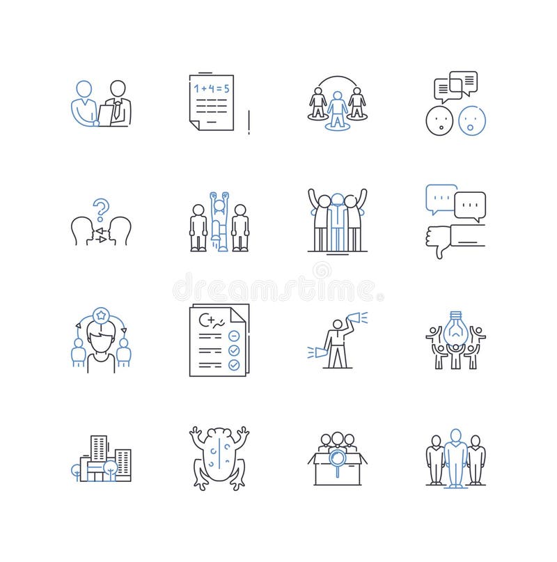 Knowledge attainment outline icons collection. Learning, Education, Insight, Understanding, Wisdom, Acumen, Mastery. Knowledge attainment outline icons collection. Learning, Education, Insight, Understanding, Wisdom, Acumen, Mastery