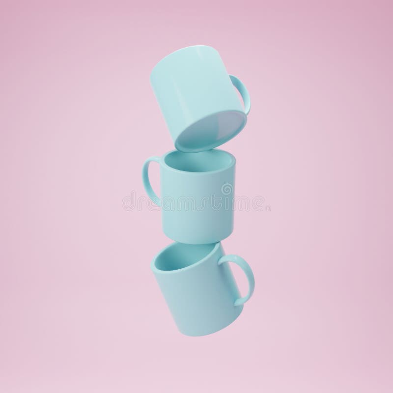 Kolekcja sztuki filiżanka 3d odpłaca się od wyobraża sobie antego spoważnienie w różowym plastikowym nowożytnym stylu ilustracji Kolekcja sztuki filiżanka 3d odpłaca się od wyobraża sobie antego spoważnienie w różowym plastikowym nowożytnym stylu ilustracji
