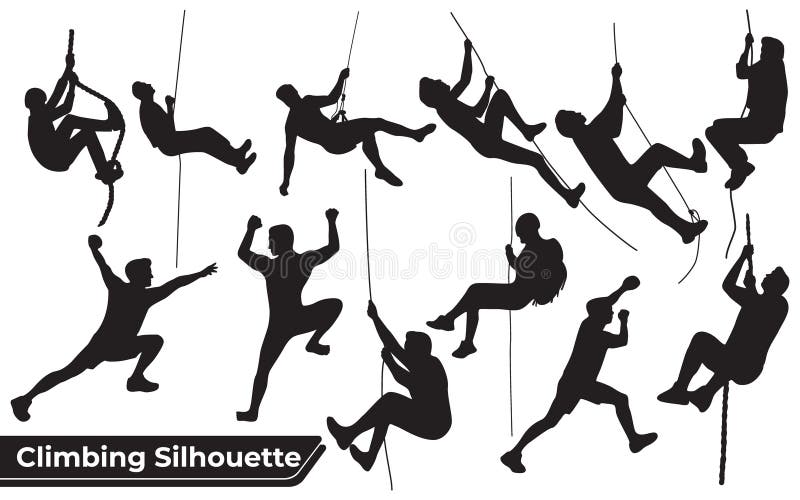 Collection of Climbing in mountains silhouettes in different poses You will receive in the format 1. Adobe Illustrator File (Ai) 2. Encapsulated PostScript (Eps) 3. Scalable Vector Graphics (SVG) 4. Portable Document Format (PDF) 5. Joint Photographic Group (Jpg). Collection of Climbing in mountains silhouettes in different poses You will receive in the format 1. Adobe Illustrator File (Ai) 2. Encapsulated PostScript (Eps) 3. Scalable Vector Graphics (SVG) 4. Portable Document Format (PDF) 5. Joint Photographic Group (Jpg)