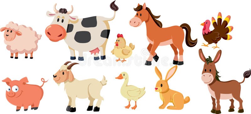 Kolekcja Zwierząt Domowych na Białym Tle Wektor Cartoon ilustracji