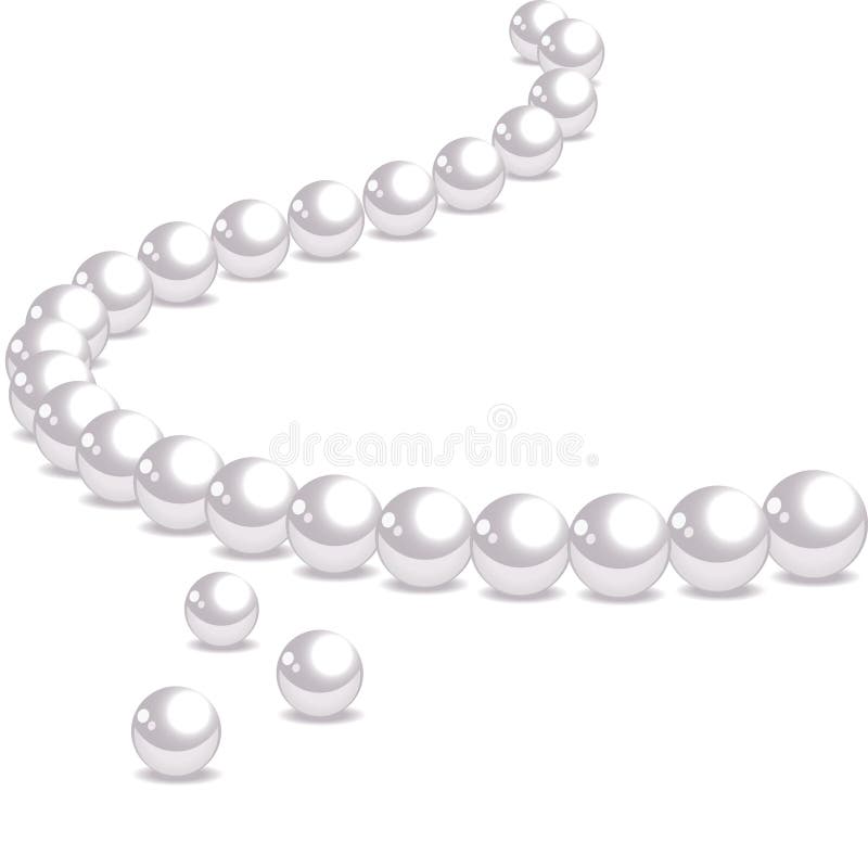 Pearl necklace isolated on a white background. Pearl necklace isolated on a white background