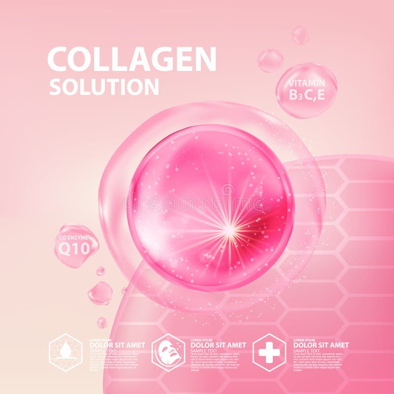 Kollagen-Serum-Kosmetik-Hautpflege stock abbildung Kollagen-Serum-Kosmetik-Hautpflege stock abbildung