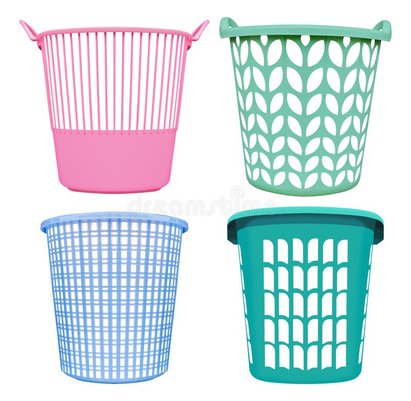 Collection set colorful clothing basket isolated on white background with clipping path. Collection set colorful clothing basket isolated on white background with clipping path.