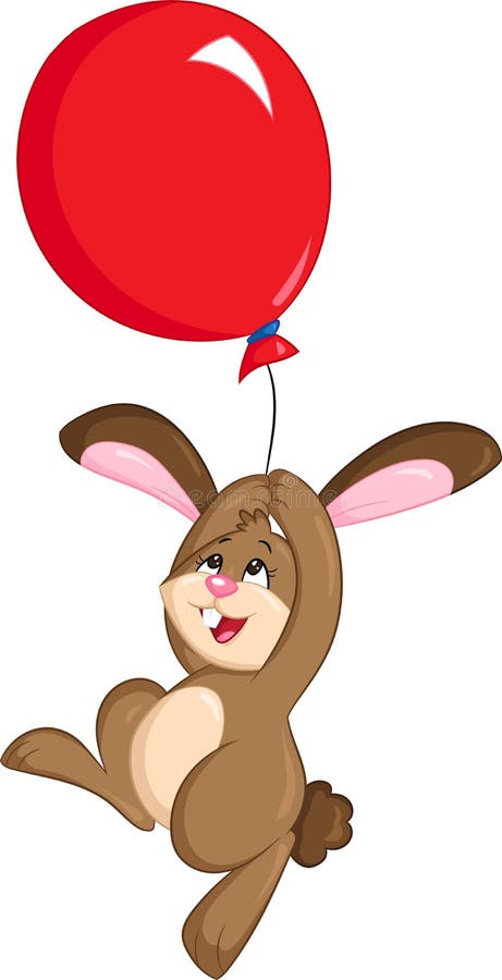 Kolor ilustracja śliczny mały królik, trzymający dużego czerwień balon, unosi się w powietrzu dla dziecko książki lub Wielkanocne ilustracja wektor Kolor ilustracja śliczny mały królik, trzymający dużego czerwień balon, unosi się w powietrzu dla dziecko książki lub Wielkanocne ilustracja wektor