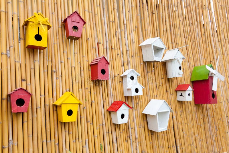 kolorowa birdhouses kolekcja fotografia stock kolorowa birdhouses kolekcja fotografia stock