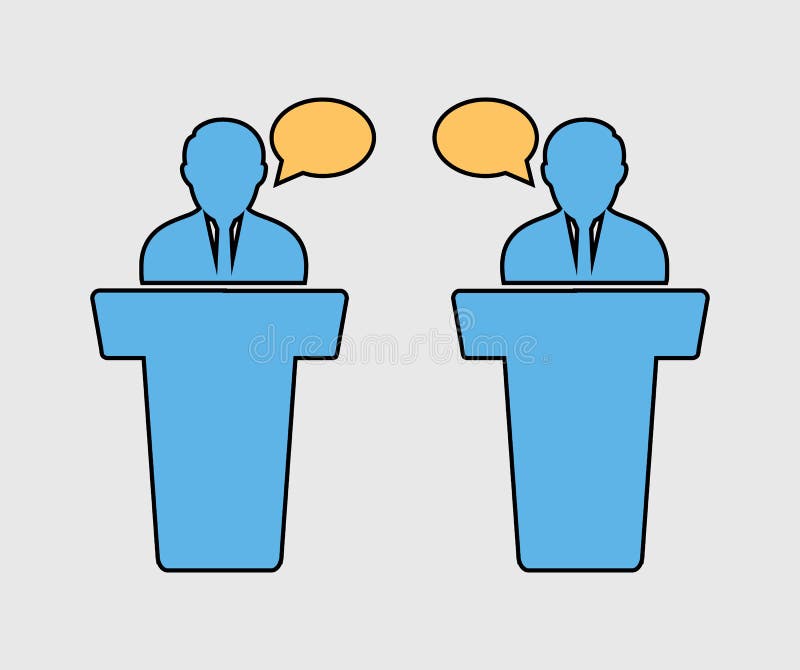 Colorful Debate Icon on gray background. Colorful Debate Icon on gray background