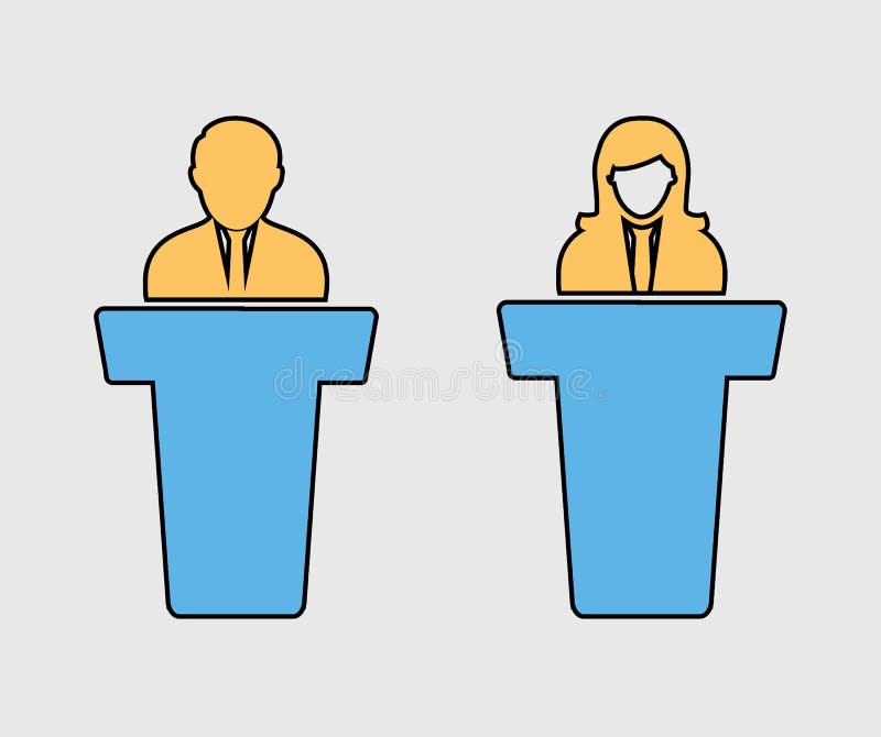 Colorful Debate Icon on gray background. Colorful Debate Icon on gray background