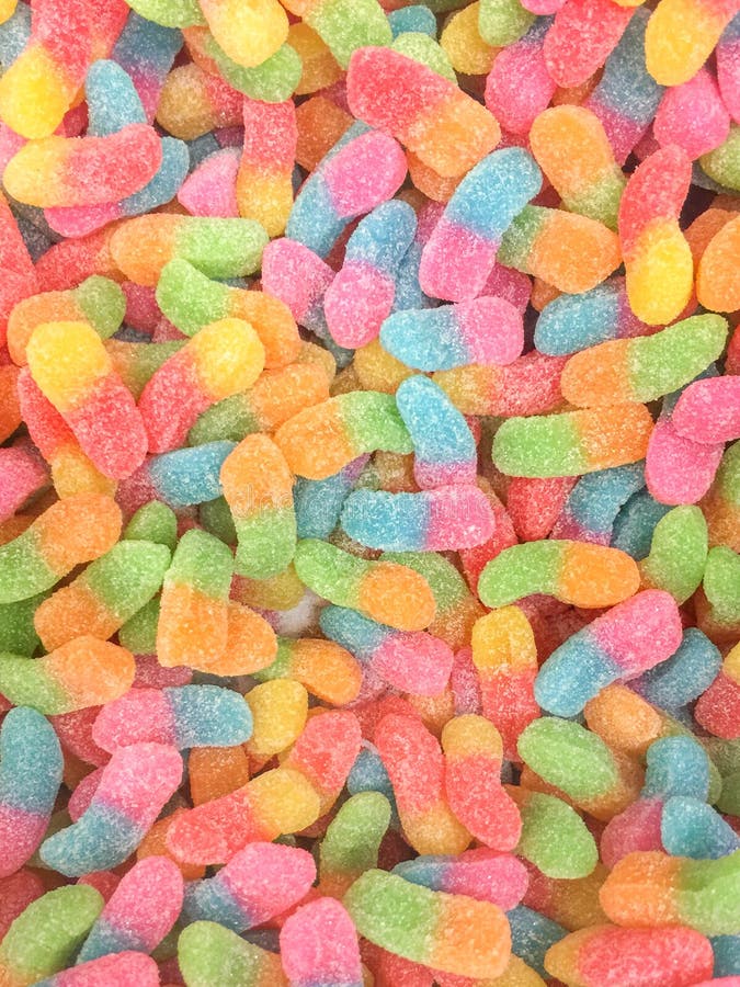 Kolorowa Galaretowa cukierku bonbon przekąski grupa cukierki dla valentines dnia tła pastelowy kolor w błękitnej zieleni koloru ż obraz stock