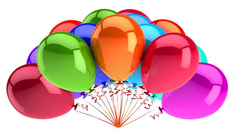 Kolorowa helowa balon wiązka gwałtownie skręcać urodzinową karnawału przyjęcia dekorację ilustracja wektor Kolorowa helowa balon wiązka gwałtownie skręcać urodzinową karnawału przyjęcia dekorację ilustracja wektor