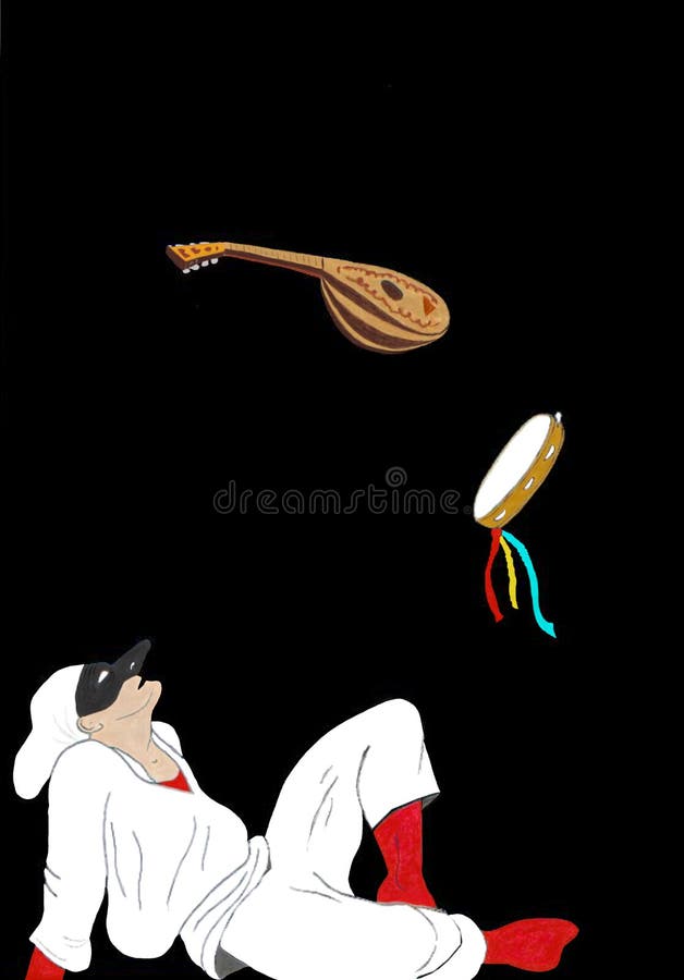 Kolorowa ilustracja przedstawia Neapolitan maskowego Pulcinella ilustracja wektor Kolorowa ilustracja przedstawia Neapolitan maskowego Pulcinella ilustracja wektor