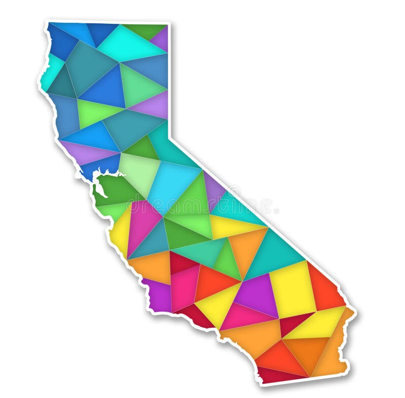 Kolorowa mapa Kalifornia royalty ilustracja Kolorowa mapa Kalifornia royalty ilustracja