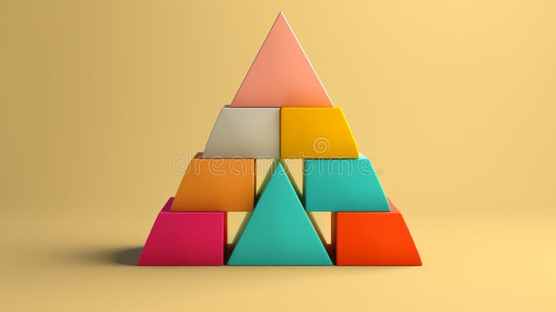 Kolorowa piramida w obudowie typu vray ilustracji
