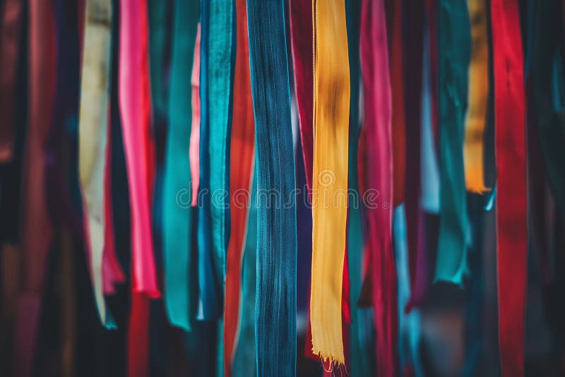 Kolorowe Ribbons wiszące Dekor ilustracja wektor