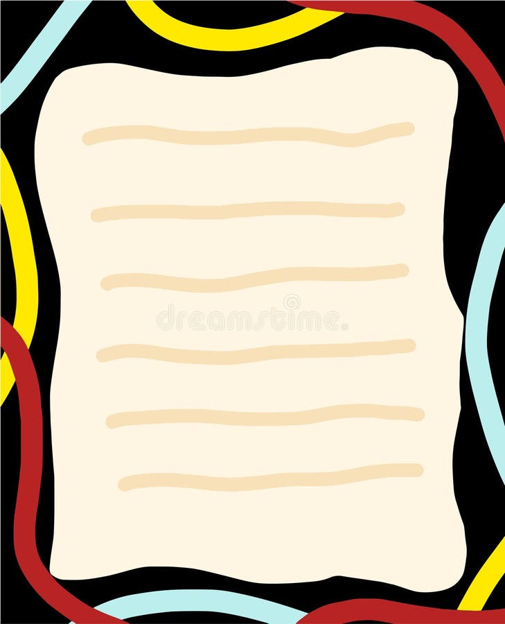 Kolorowe wstążki — notatka papierowa z ramką royalty ilustracja