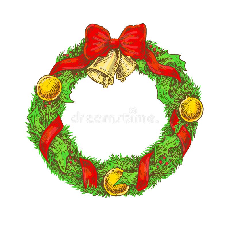 Kolorowego jaskrawego rocznika szkicowa stylowa ilustracja Christma royalty ilustracja Kolorowego jaskrawego rocznika szkicowa stylowa ilustracja Christma royalty ilustracja