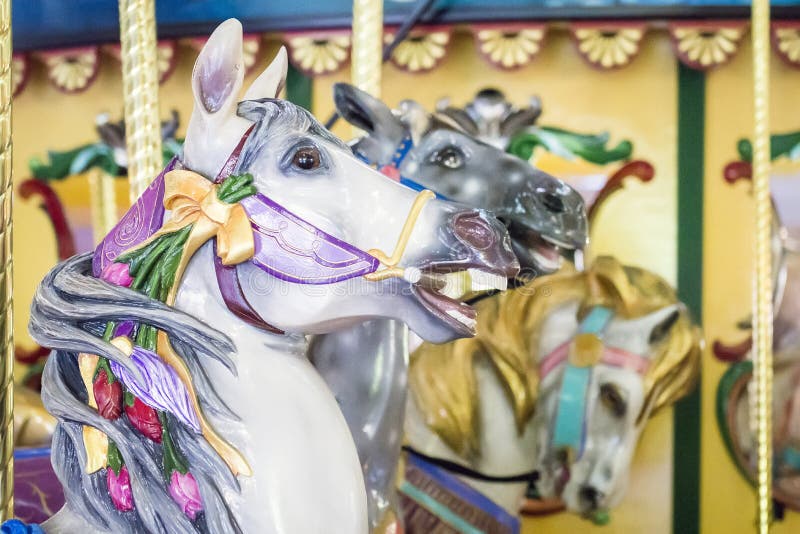 Kolorowego rocznika carousel końska przejażdżka fotografia royalty free Kolorowego rocznika carousel końska przejażdżka fotografia royalty free
