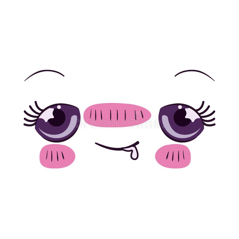 Kolorowego wyrazu twarzy zaaferowany kawaii ilustracja wektor Kolorowego wyrazu twarzy zaaferowany kawaii ilustracja wektor