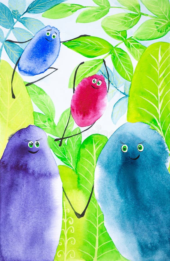 Kolorowi abstrakcjonistyczni ptaki opuszczaj? sztuk? w?r ilustracja wektor Kolorowi abstrakcjonistyczni ptaki opuszczaj? sztuk? w?r ilustracja wektor