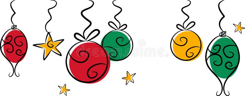 Kolorowi baubles boże narodzenia royalty ilustracja