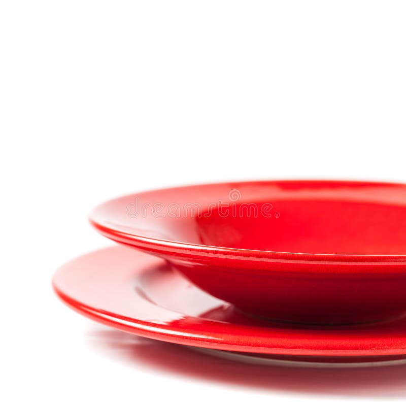 Kolorowi czerwoni ceramics talerze