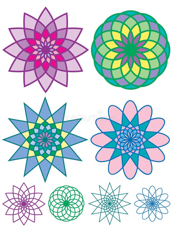 Kolorowi geometryczni wzory ilustracja wektor