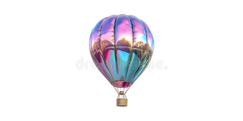 Kolorowy balon na gorącym powietrzu. Symbol Przygody I Eksploracji Wyodrębniony Na Przejrzystym Tle zdjęcie royalty free