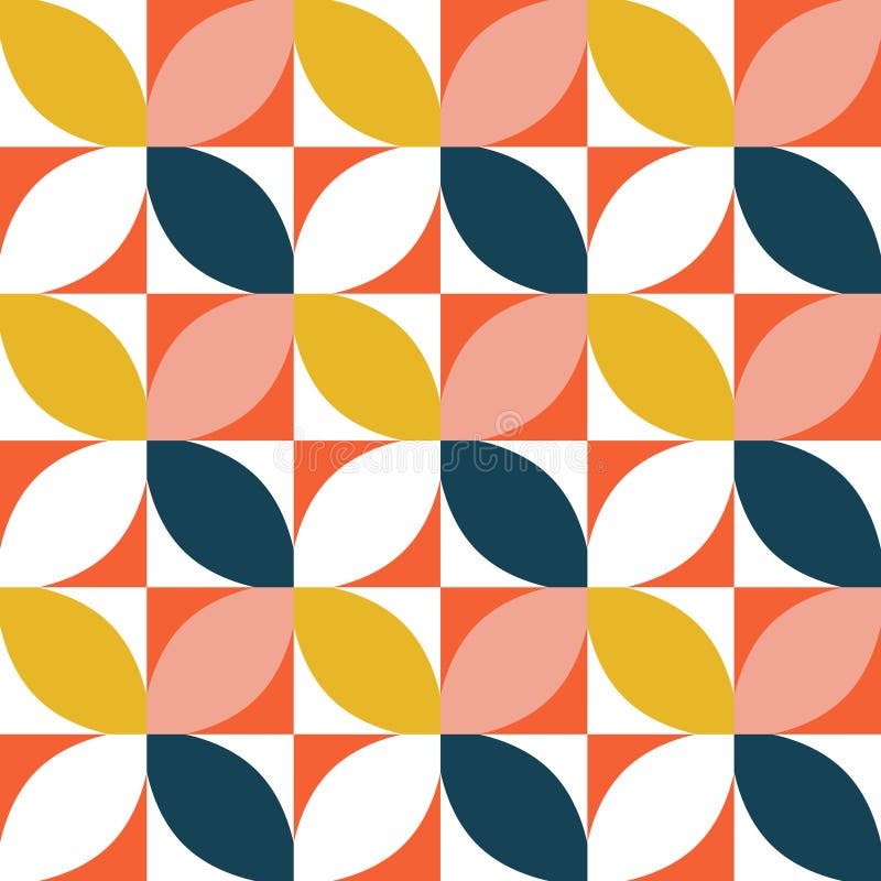 Kolorowy geometryczny bezszwowy wzór W połowie wieka styl ilustracja wektor
