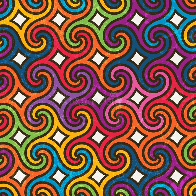 Kolorowy geometryczny wzór z spiralami royalty ilustracja