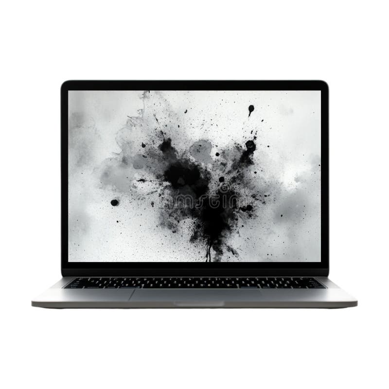 Kolorowy notebook PNG z kolorowym ekranem na przezroczystym tle generowanym przez interfejs Ai ilustracja wektor