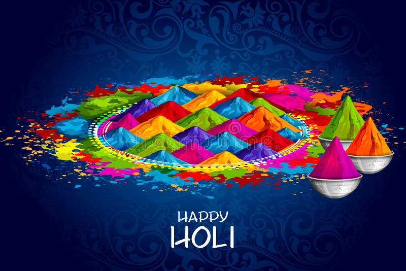 Easy to edit vector illustration of Colorful Happy Hoil background for festival of colors in India. Easy to edit vector illustration of Colorful Happy Hoil background for festival of colors in India