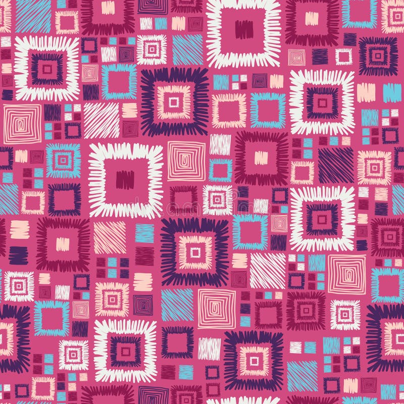 Kolorowych geometrycznych kwadratów bezszwowy wzór ilustracji
