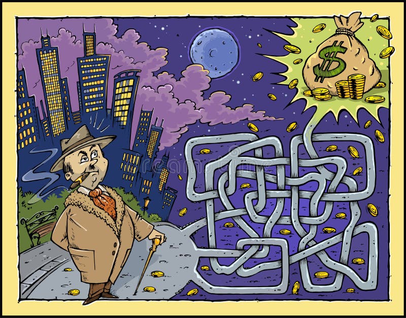 koloru labiryntu pieniądze ilustracji koloru labiryntu pieniądze ilustracji