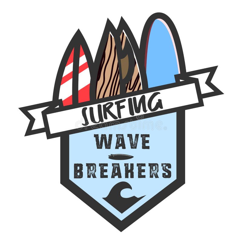Koloru rocznika surfingu emblemat ilustracji Koloru rocznika surfingu emblemat ilustracji