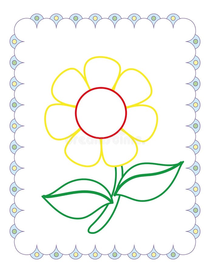Kolorystyki książka Ślicznego kwiatu Żółty Chamomile ilustracja wektor Kolorystyki książka Ślicznego kwiatu Żółty Chamomile ilustracja wektor