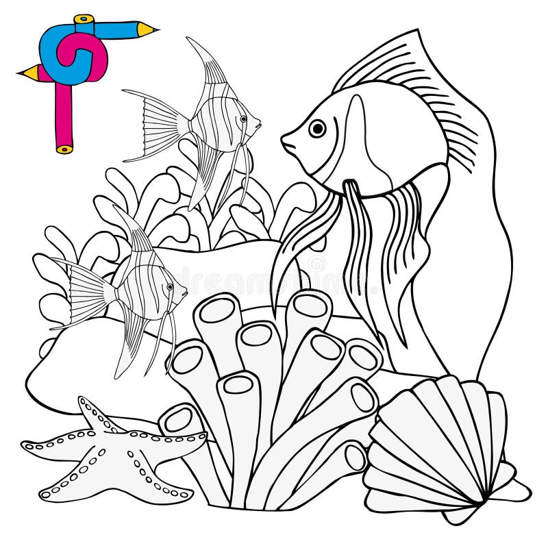 Kolorystyki wizerunku sealife ilustracji