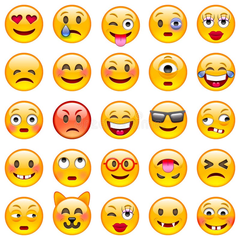 kolorów łatwych emoticons ilustracyjny setu wektor Set Emoji ilustracji kolorów łatwych emoticons ilustracyjny setu wektor Set Emoji ilustracji