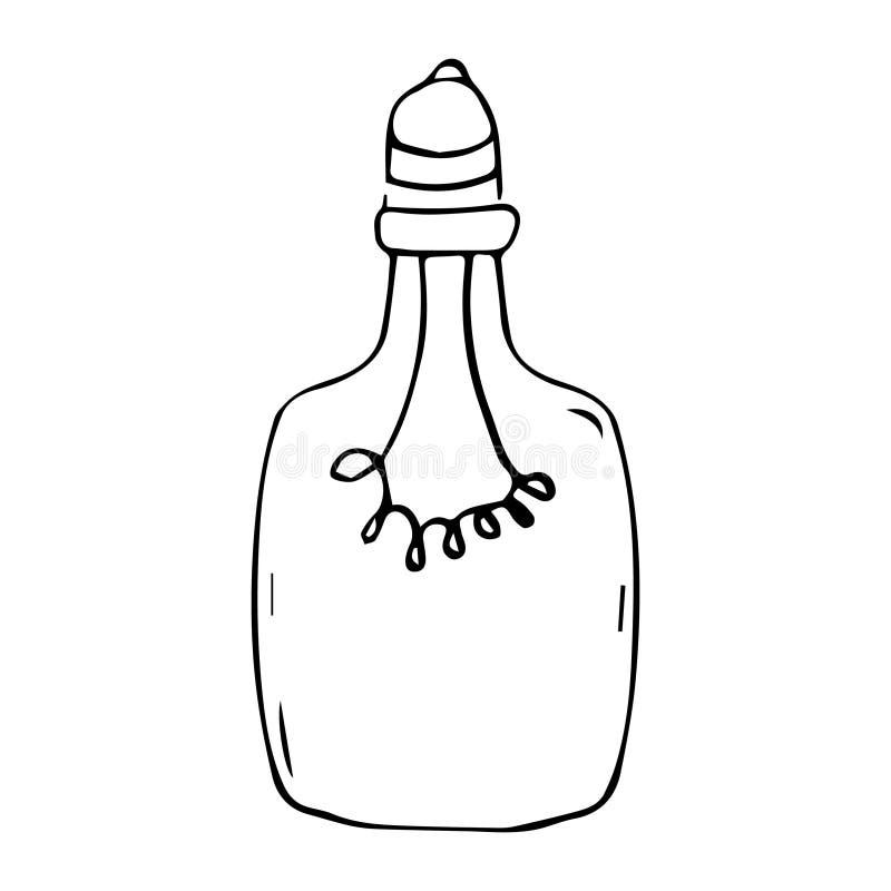 Kolvlampa, doodle-tecknad el isolerad på vit bakgrund. rita ritning av frihandsikoner stock illustrationer