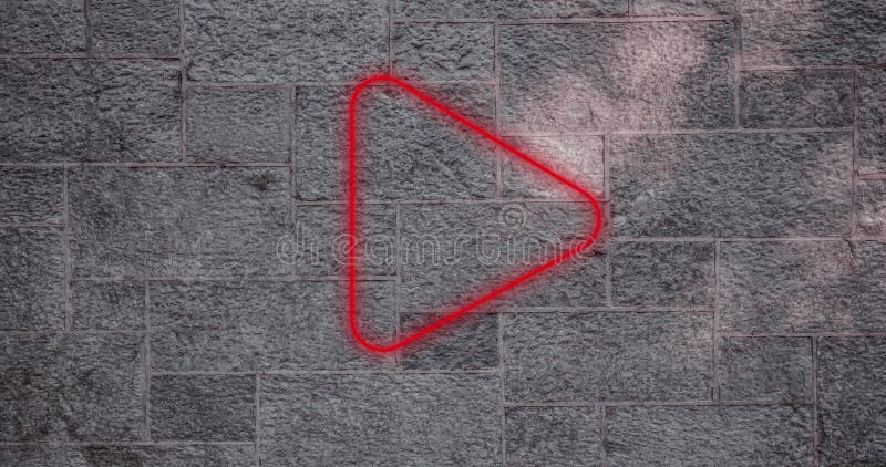 Kombination aus rotem Digitalsignal-Symbol und grauem Texturraum für Wandkopien lizenzfreie abbildung
