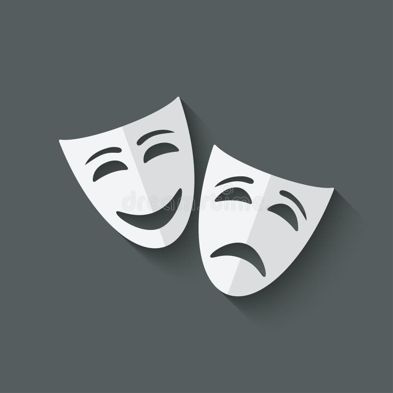 Komedie en tragedie theatrale maskers vector illustratie Komedie en tragedie theatrale maskers vector illustratie