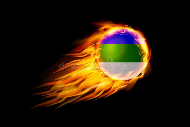 Komi Flag With Fire Fire Ball Realistic Design royalty free illustration
