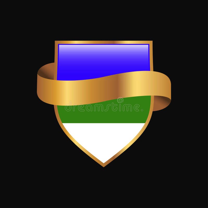Komi flag Golden badge design vector stock illustration